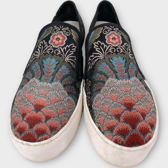 1. State Waylon Peacock Brocade Tapestry Slip On Sneaker Platform Anthropologie - Picture 9 of 10
